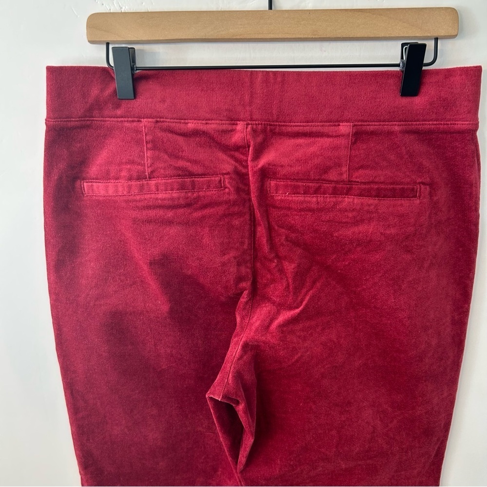 *NWOT* Denim & Co. Women’s Cranberry Soft Stretch Velvet Straight Leg Pant, M - Picture 8 of 10